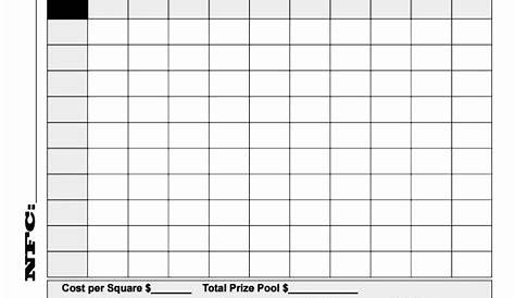 12 Football Squares Template Excel - Excel Templates