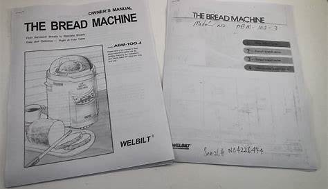 welbilt bread machine user manual