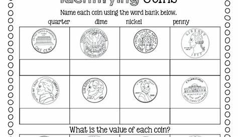 30 Identifying Coins and Coin Values Worksheets - Kitty Baby Love