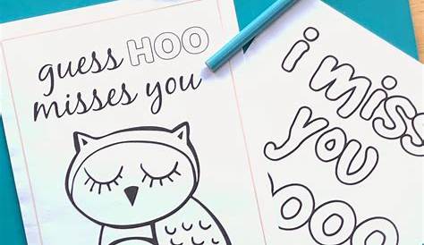 Free Printable "Miss You" Cards to Color - Six Clever Sisters