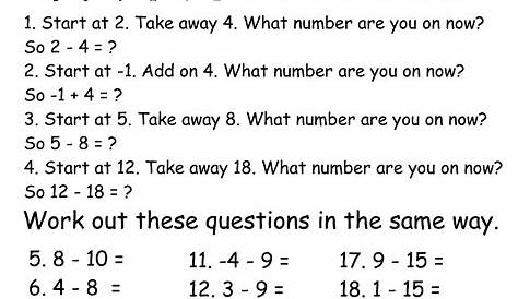 Famous Math Worksheets Negative Numbers Ideas - Walter Bunce's