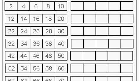 skip counting by 2 worksheets