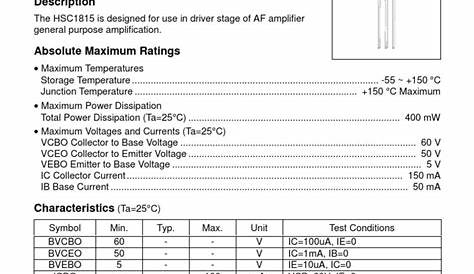 C1815 | Amplifier | Bipolar Junction Transistor