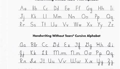 handwriting without tears alphabet chart