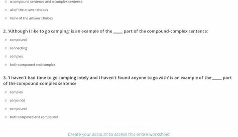 Quiz & Worksheet - Compound-Complex Sentences | Study.com