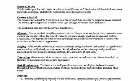 Printable Lawn Care Service Agreement