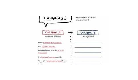 literal vs nonliteral language worksheet