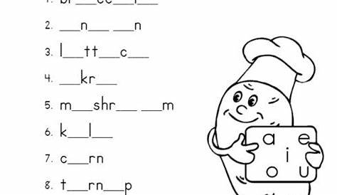 Missing Vegetable Vowels | Phonics reading, Kids learning activities