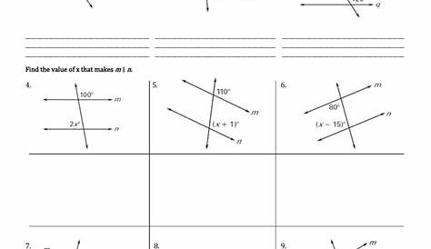 proving lines are parallel worksheets