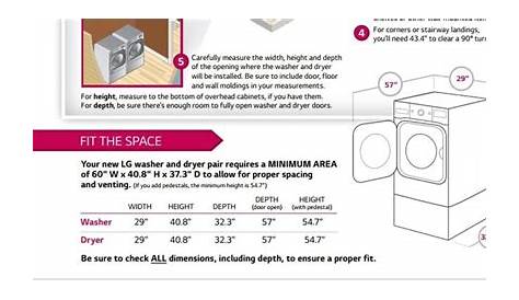 Measurements: Floor space for standard washer and dryer: including