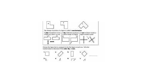 Congruent Figures and Transformations Worksheets Reviewed by Teachers