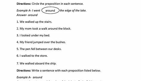 15+ Preposition Worksheet For Grade 6 With Answers Pdf - mariamirandag