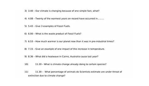 Climate Change The Facts Video Worksheet | Teaching Resources