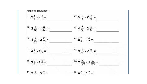 add and subtract fractions worksheets free