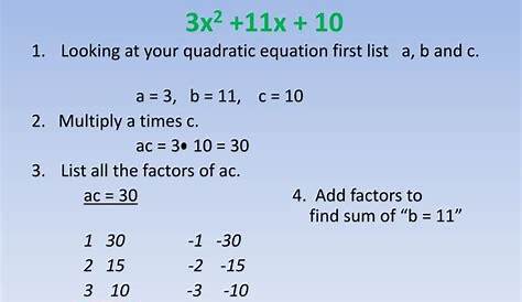 Ac Method Factoring Worksheet With Answers