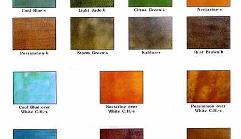 Color Charts | Concrete stain colors, Sherwin williams stain colors