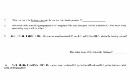 Stoichiometry Limiting Reagent Worksheet Answers — db-excel.com