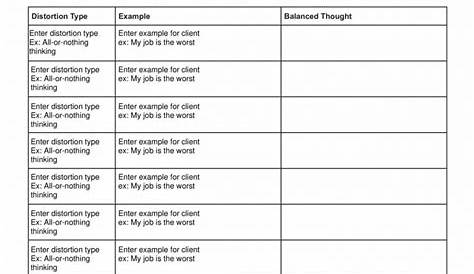 CBT Thinking Errors Worksheet PDF - TherapyByPro