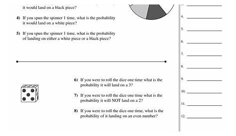 simple probability worksheets with answers