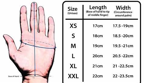 size chart for gloves