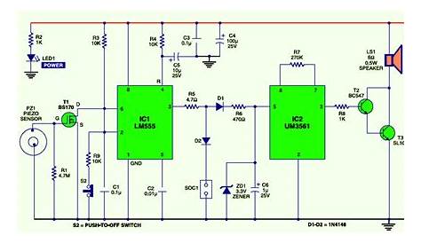 Smart Vibration Sensor Alarm | Electronic Schematic Diagram
