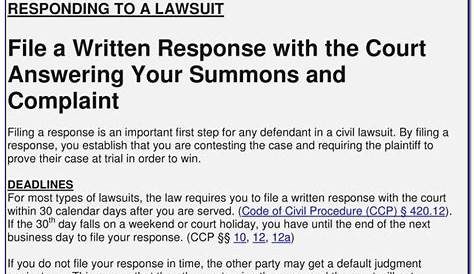 sample response letter to the court for a debt summons