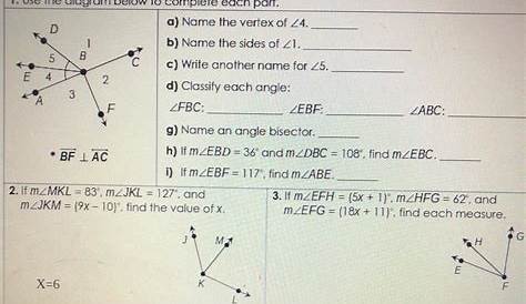 geometry angle addition postulate worksheets answer key