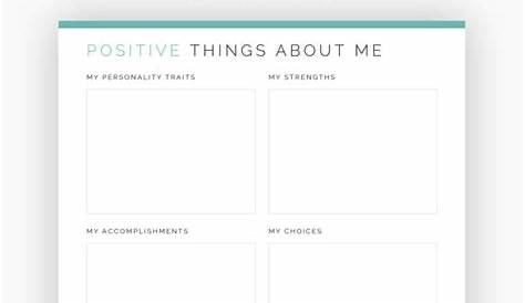 Positive Things About Me Worksheet - Neat and Tidy Design
