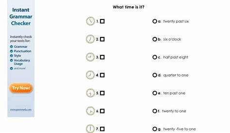 grade 2 guess the time worksheet