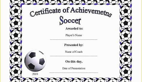 Soccer Award Certificate Templates Free Of Free Printable Football