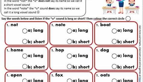 Long and Short Vowel Worksheets - Making English Fun