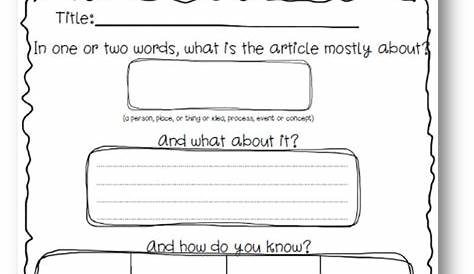 main idea and supporting details worksheets