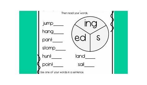 Endings -s, -ed, -ing Worksheets by Designed by Danielle | TpT