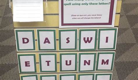 Interactive display: How many words can you make using only these