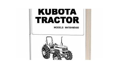 Kubota Tractor M4700 M5400 Operator Manual