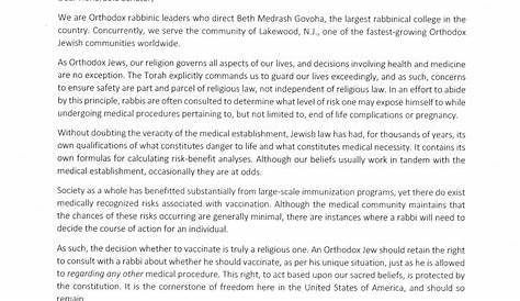 sample of religious exemption letters