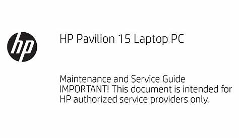 HP PAVILION 15 MAINTENANCE AND SERVICE MANUAL Pdf Download | ManualsLib