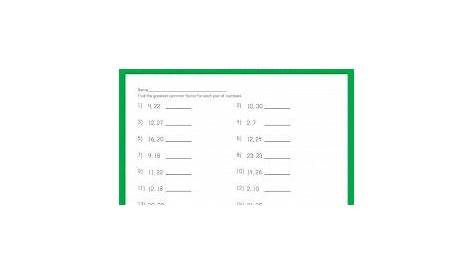 Greatest Common Factor Worksheet - Customizable And Printable | Math