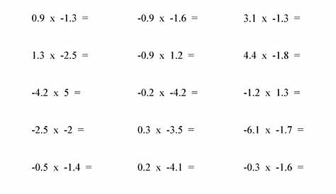 math worksheet decimals multiplication