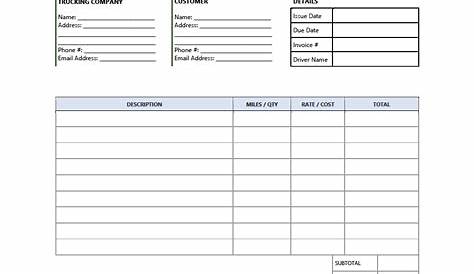 trucking invoice template pdf