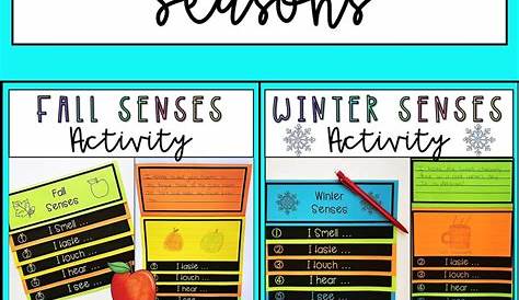 Descriptive writing 5 senses activities for the seasons. This bundle
