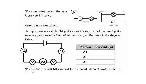 worksheet for electrical circuiting with diagrams and instructions on