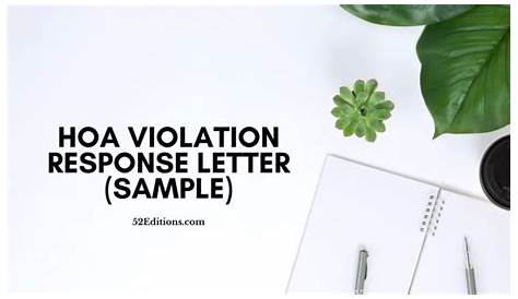 HOA Violation Response Letter (Sample) // Get FREE Letter Templates