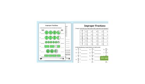 improper fraction worksheets