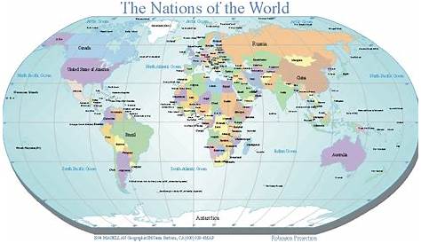 World Map With Countries | 5 Free Large Printable World Map PDFs