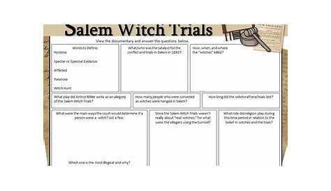 salem witch trials worksheet answers