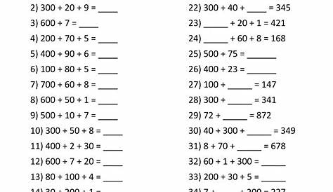 hundreds tens and ones worksheets