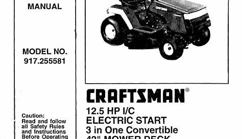 craftsman lawn tractor 917 manual