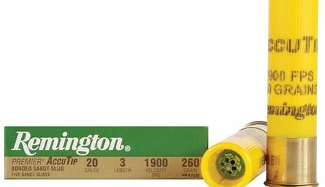 remington accutip 20 gauge 3 inch trajectory chart