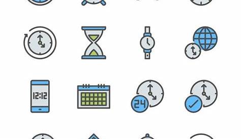 Time And Clock Icon Set | Clock icon, Icon set, Icon